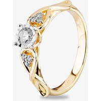 9ct Yellow Gold 0.25ct Diamond Crossover Ring THR28182-25 K