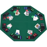 1.2m/48 Inches Foldable Poker Table Top 8 Players Blackjack Tables Chip Trays