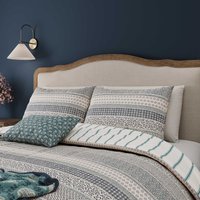 Helena Springfield Harvest Moon Folk Stripe Single Duvet Cover SET, Blue/Teal
