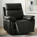 Jerion Leather Electric Recliner 1 Seater Sofa in Black