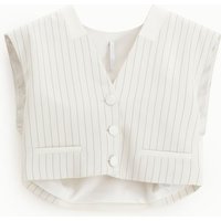 Gilet court rayé à boutonnage simple