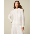 Oltre - Camicia in lino con pizzo Donna, Bianco Taglia: S