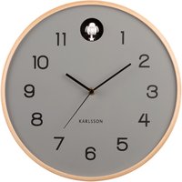 Wall Clock Natural Cuckoo Birch Wood