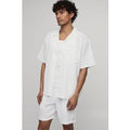 Herren Oversized Kurzarm-Set Mit Unregelmäßig Gefalteten Shorts | White | Größe Medium | BOOHOOMAN
