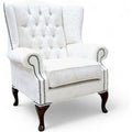 Chesterfield Bloomsbury Flat Wing Queen Anne Chair Nuovo Pearl Fabric