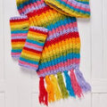 Rainbow Stripe Knitted Scarf