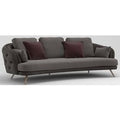 Casa Padrino Luxus Chesterfield 3-Sitzer Sofa Grau / Braun 240 x 95 x H. 85 cm - Wohnzimmer Sofa - Wohnzimmer MÃ¶bel