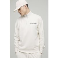 Sudadera Gruesa Con Cremallera Y Cuello Alto Edizione, Cream