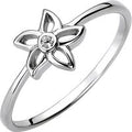 Damen Ring Blume 925 Sterling Silber 1 Zirkonia Silberring-54