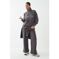 Pantalón Deportivo Recto Con Aplique Dsgn Studio, Gris