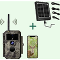 Piège Photographique Wifi Photo 64MP Video 1296P W600 + kit panneaux solaires Gris