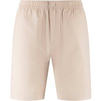 Bay Seersucker Cotton Lightweight Shorts - Ecru
