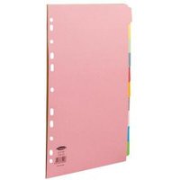 Concord Subject Dividers 10-Part Multipunched 160gsm A4 Assorted Ref