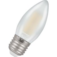 Crompton Candle LED Light Bulb E27 4.2W (40W Eqv) Dimmable Warm White Pearl Filament Screw Frosted