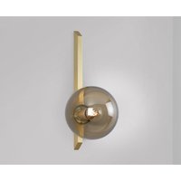 CTO Lighting Gaia - Tall - Plate - DALI-A Wall Light satin brass with smoked glass