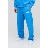 Pantalón Deportivo Oversize Con Estampado Homme En Relieve, Azul
