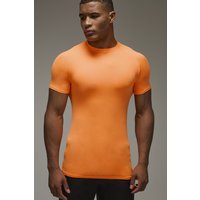 Camiseta Man Active Ligera De Ranglán Ajustada Al Músculo Con Estampado Essentials, Naranja