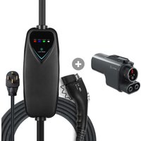 Lectron Portable Level 2 J1772 EV Charger + Tesla Supercharger (NACS) to CCS Adapter Bundle (Charger: 40A / 240V / NEMA 14-50 | Adapter: 500A / 1000V)