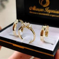 Conjunto Alianças Mod. Italiana 4mm + Anel Eiffel