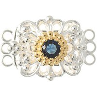 Schließe für Kropfkette 925 Silber Trachtenschmuck blau