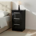 Knightsbridge Bedside Cabinet - 3 Drawer - Black Gloss