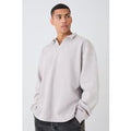 Polo Oversize Estilo Sudadera Desteñido Con Solapas Y Estampado De Rugby, Beige