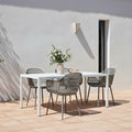 Set 4 sedie con braccioli in polipropilene grigio Soren