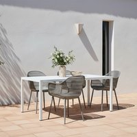 Set 4 sedie con braccioli in polipropilene grigio Soren