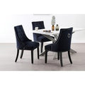 Velvet Dining Chair Set with Knocker Back - Plush Upholstered, Wooden Legs, 1/2/4/6 Seater, Modern Classic | Wowcher