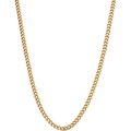Sterling Silver with Yellow Gold Plated Cuban Link Chain for Men 4mm