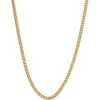 Sterling Silver with Yellow Gold Plated Cuban Link Chain for Men 4mm