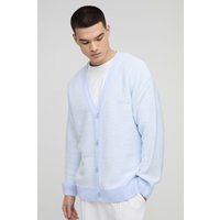 Cárdigan Oversize De Tejido Bouclé, Azul