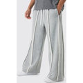 Pantalón Deportivo De Pernera Súper Ancha Con Costuras Visibles, Gris