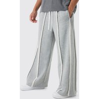 Pantalón Deportivo De Pernera Súper Ancha Con Costuras Visibles, Gris