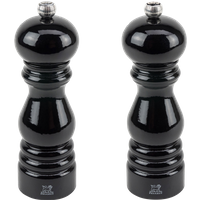 These salt and pepper mills are as iconic as they are unique!  The smooth, sleek curves that are so reassuringly familiar combine with a glossy black sheen that gives this impressive set of salt and pepper mills a timeless, chic look. Paris