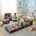 Child's Z Bed and Bean bag Chair with Footstool
