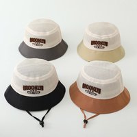 Letter Embroidered Baby Sun Hat Summer Mesh Breathable Boys Girls Fisherman Cap Fashion Patchwork Kids Panama Bucket Hats