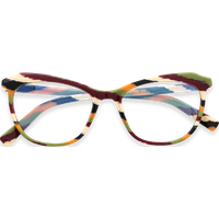 Callum Orange Stripes Cat Eye Eyeglasses | EYDOLOGY