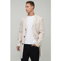 Tall Single Breasted Wool Look Regular Fit Overcoat In Beige, Beige