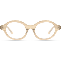 Aila Crystal Brown Pearl Demi Frame Glasses