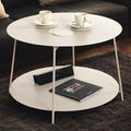 Evanston Metal Coffee Table With Undershelf In Grey
