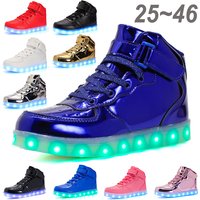 New Size 25-46 Children Adult USB Charging Glowing Kid Luminous Sneakers for Boys Girls Men Women Led Casual Walking Light Shoes