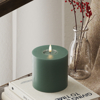 LED Bougie pilier Ø 10 x 10 cm Vert jade