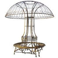 Casa Padrino Bank mit Sonnenblende Durchmesser 2,68 x H. 2,7m - Luxus GartenmÃ¶bel