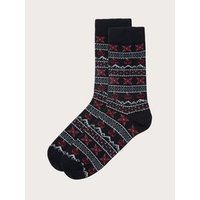 Calze corte stile nordico Hello Xmas / MULTICOLORE / TU