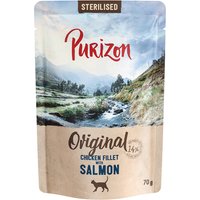 Purizon Adult Sterilised 6 x 70 g - senza cereali - Filetto di pollo con salmone