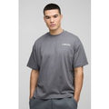 Oversize T-Shirt mit Limited-Print - Grau - L, Grau