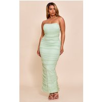 Femme Shape Robe bustier longue en mesh sauge à détail corset | Taille 36