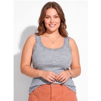 Regata Renda no Decote Mescla Plus Size