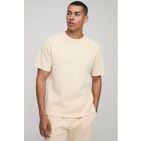 Regular Washed Rib Man Embroidered T-Shirt, Amarillo